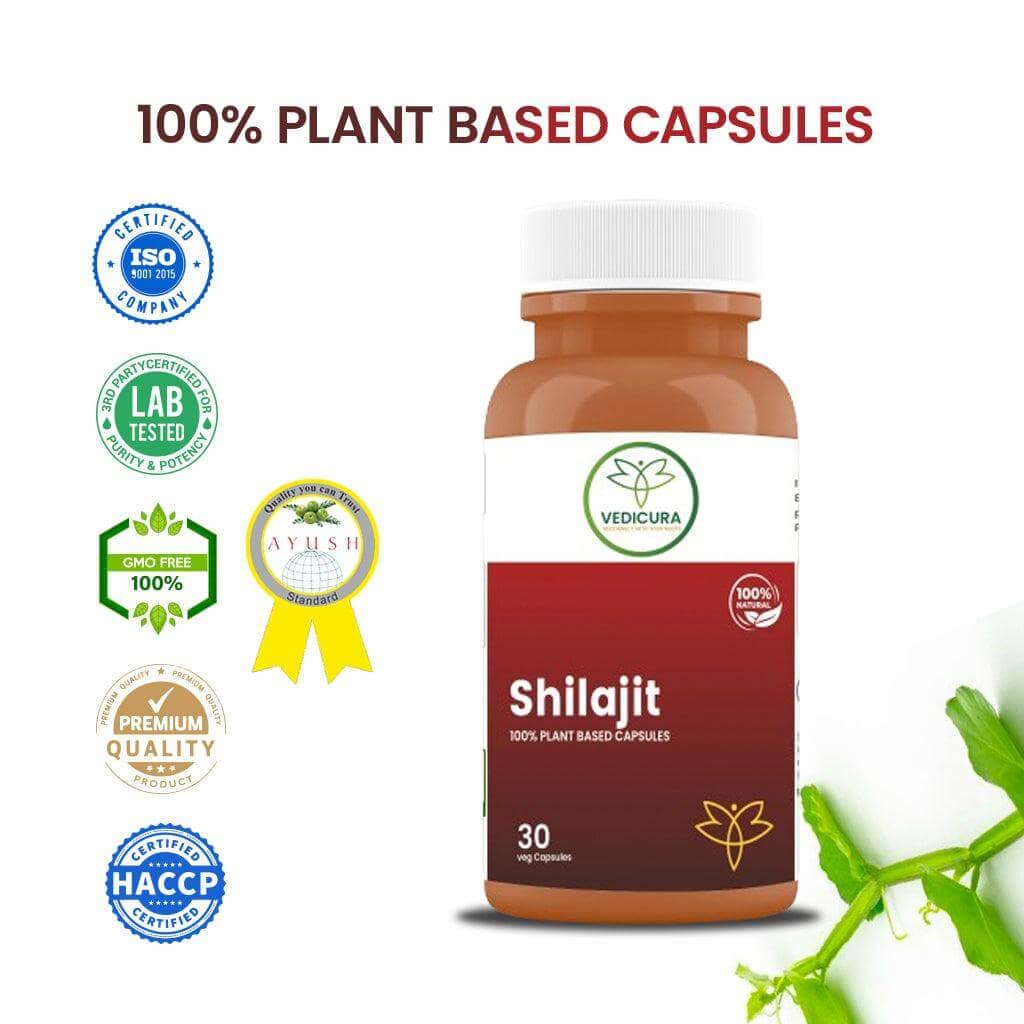 Himalayan Shilajit: Rich in Minerals & Fulvic Acid - For Men & Women - 30 Capsules - VEDICURA