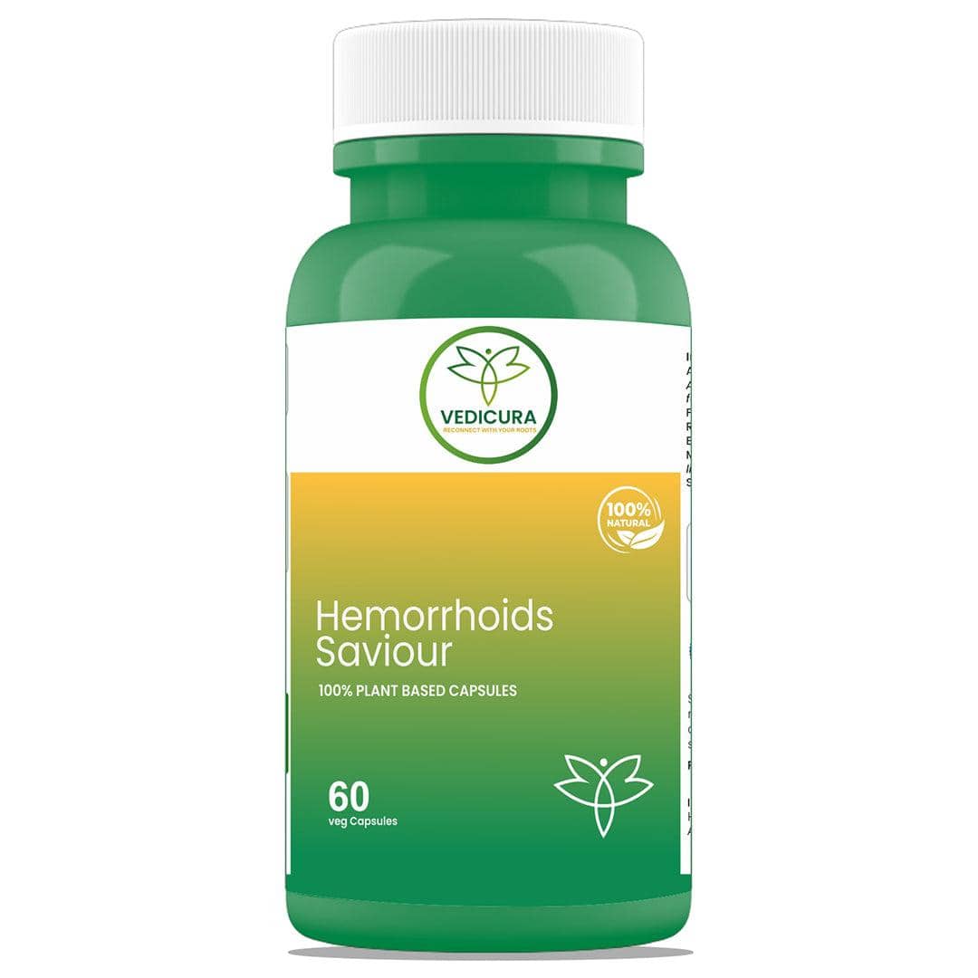 Hemorrhoids Saviour: Gentle Wellness Formula for Digestive and Comfort Support - 60 Capsules - VEDICURA