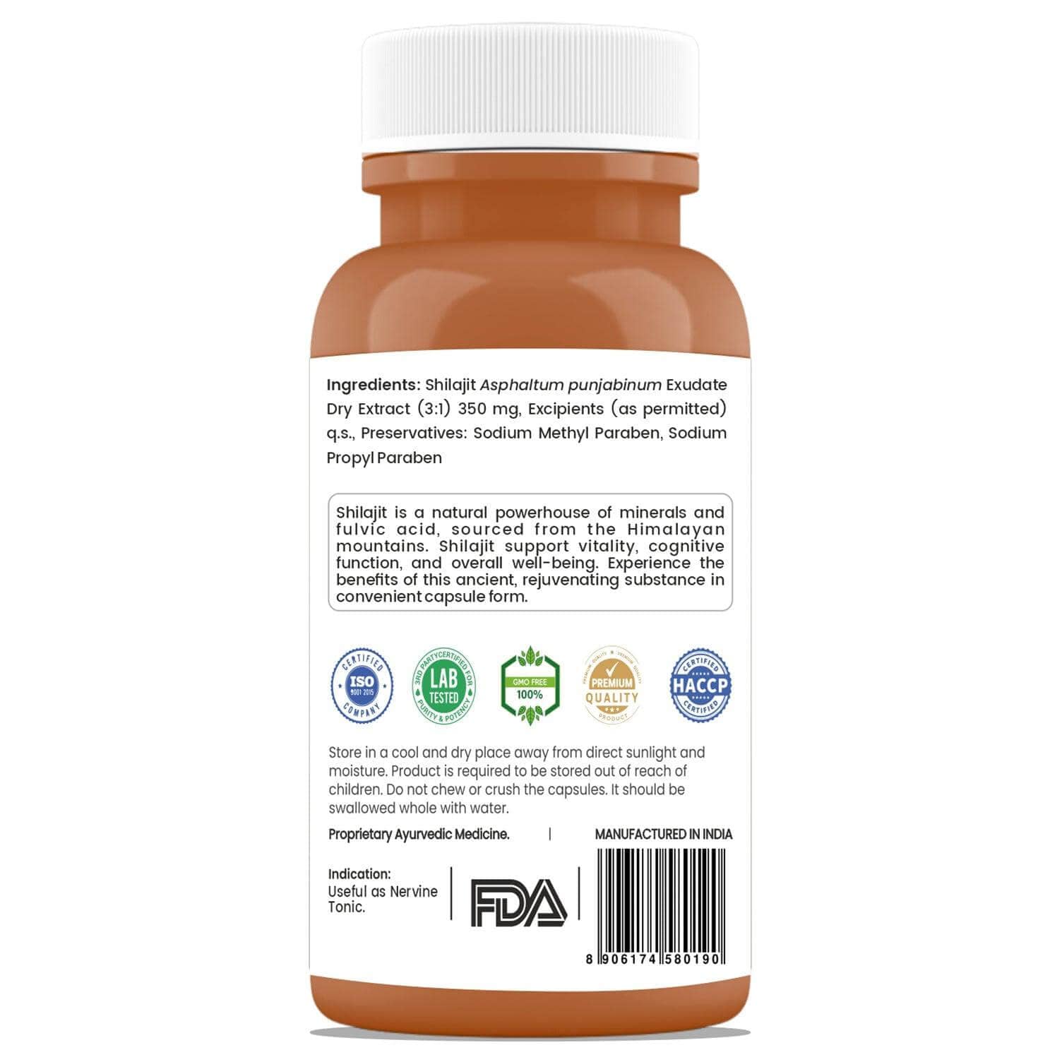 Himalayan Shilajit: Rich in Minerals & Fulvic Acid - For Men & Women - 30 Capsules - VEDICURA