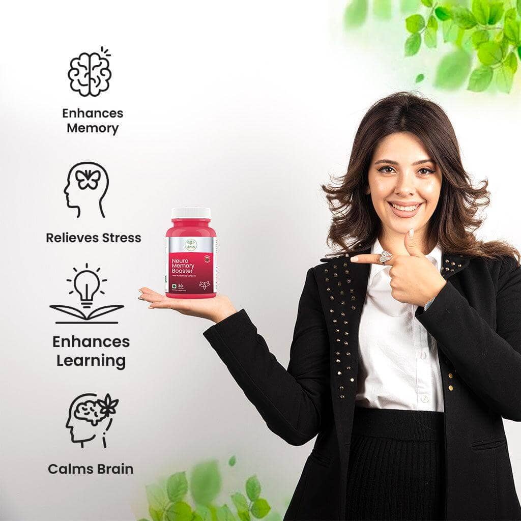Neuro Memory Booster: Cognitive and Memory Support Supplement - Enhances Mental Clarity and Focus - 30 Capsules - VEDICURA